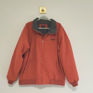 Lands' End Insulated Bomber Jacket Men XL Rust Orange Outdoor Work Trail Winter